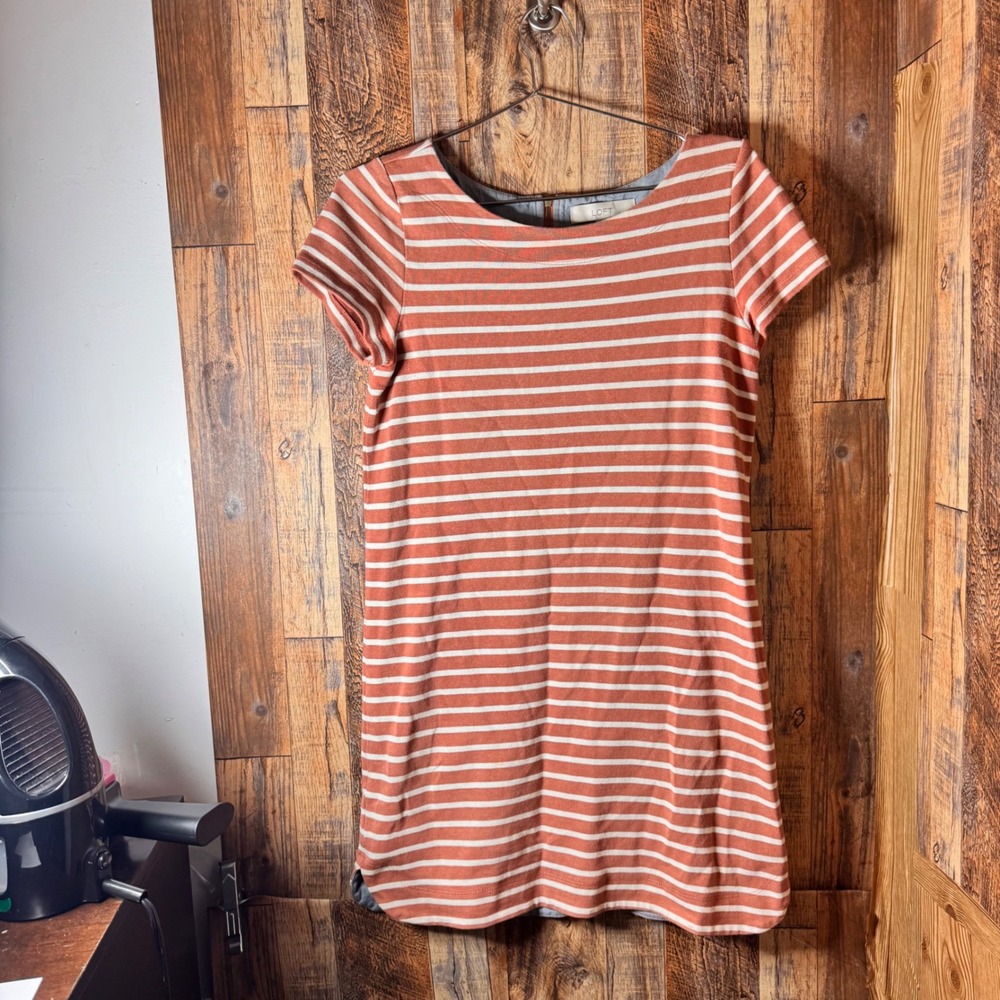 LOFT Striped T-Shirt Dress Women's Size Small Casual Everyday